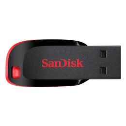 Флешка USB Sandisk Cruzer Blade 64ГБ, USB2.0, черный и красный [sdcz50-064g-b35]
