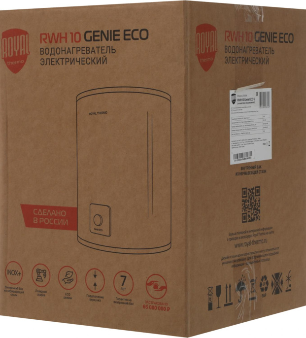 Водонагреватель ROYAL THERMO Genie Eco U RWH 10,  накопительный,  1.5кВт,  9л,  белый [нс-1605936]