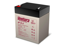 Батарея Ventura серия GP, GP12-5, напряжение 12B, емкость 5Ач разряд 20 часов , макс. ток заряда 1.5А, свинцово-кислотная типа AGM, клеммы T2, ДШВ 90х70х107мм, вес 1.65кг/ Ventura battery GP series, GP12-5, voltage 12V, capacity 5Ah discharge 20 ho