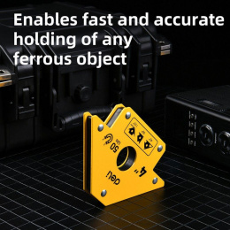 Угольник-фиксатор магнитный для сварки Deli DL-HDW50 макс. усилие 23кг, углы 45,90,135 град., размер 156х103х16мм, вес 560гр.