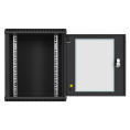 Шкаф телекоммуникационный 10" настенный 9U ExeGate EC-WM-9U.280.G.BLACK (10”, 9U, 350x280x420mm (ШхГхВ), передняя дверь закаленное стекло, пыле- и влагозащита IP23, черный RAL 9004) EX298626RUS
