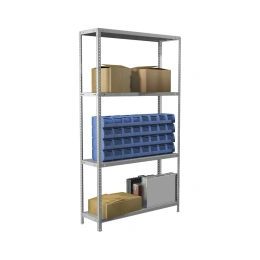 Металлический стеллаж BRABIX MS KD-185/30-4 1850х1000х300 мм, 4 полки, сборная стойка 291114