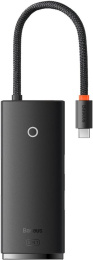 Хаб Baseus WKQX030301 Lite Series 4-Port Type-C HUB Adapter Type-C to USB 3.0*4 25cm Black