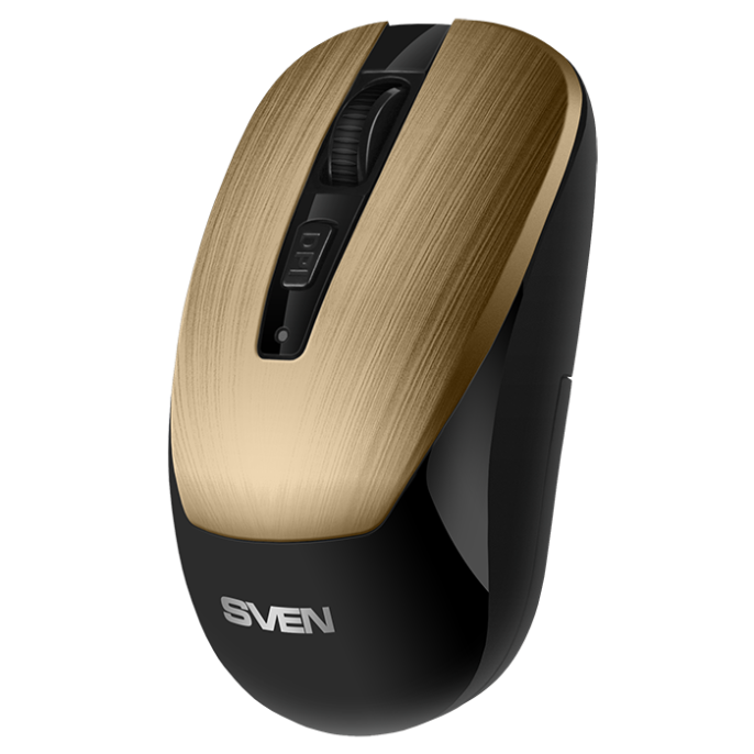 Мышь Sven RX-380W Античная Бронза (SV-020583 (беспроводная, оптическая, 1600 dpi, количество клавиш: 3, колесо прокрутки, интерфейс: USB, радиус действия мыши: 10 м, питание: 1хAA)