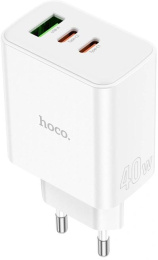 Сетевое зар./устр. Hoco C126A Pure power PD40W three-port 2C1A charger EU 40W 3A PD+QC универсальное белый (28547227)