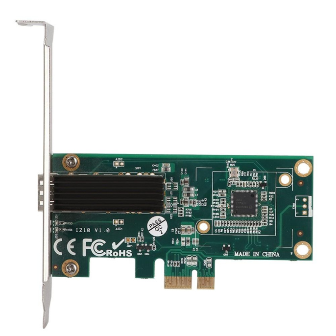 ORIENT XWT-INT210PE SFP, Сетевая карта PCI-Ex1 v2.1 SFP Gigabit Ethernet, Intel I210 chipset, 10/100/1000 Мбит/с, 2 планки крепления в комплекте 31309