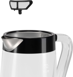 Чайник электрический Polaris PWK 1715CGLD 1.7л. 2200Вт черный корпус: стекло/пластик