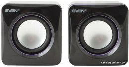 Акустика Sven 315 Черный SV-0110315BK настольная, исполнение: 2.0, выходная мощность RMS : 5 Вт 2х2.5 Вт , размеры динамиков: Ø 50, вход: мини-джек 3.5 мм стерео , питание
