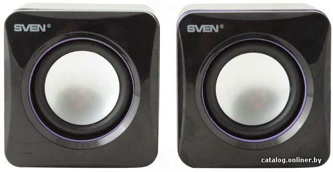 Акустика Sven 315 Черный SV-0110315BK настольная, исполнение: 2.0, выходная мощность RMS : 5 Вт 2х2.5 Вт , размеры динамиков: Ø 50, вход: мини-джек 3.5 мм стерео , питание