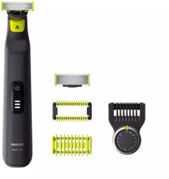 Машинка для стрижки Philips QP6541/15 черный/салатовый насадок в компл:4шт