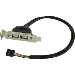 ORIENT C026, Планка портов в корпус 2xUSB 2.0, Low Profile, длина кабеля 30см, oem 30826