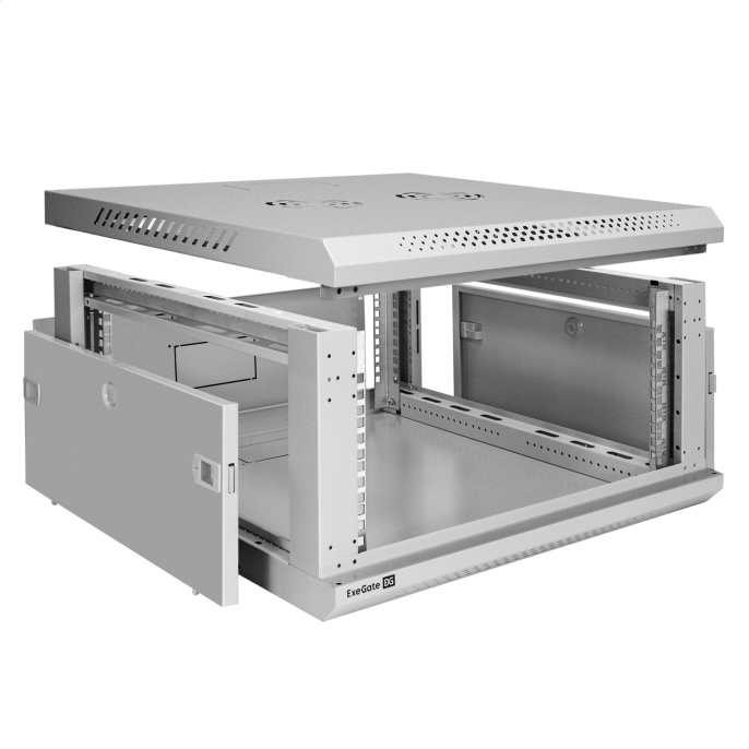 Шкаф телекоммуникационный 19" настенный 4U ExeGate EC-WM-4U.600.G.GREY 19”, 4U, 600x600x280mm ШхГхВ , передняя дверь закаленное стекло, съемные боковые панели, пыле- и влагозащита IP23, светло-серый RAL 7035 EX300263RUS