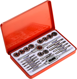 Набор для нарезания резьбы P.I.T. ASET09-0024 24 предмета метчики, плашки, держатели