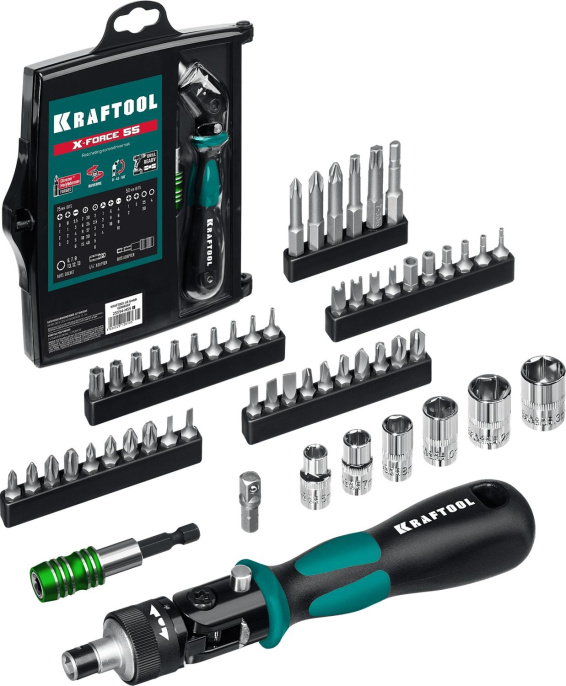 Отвертка с насадками Kraftool 25554-H55_z01, 55 предметов