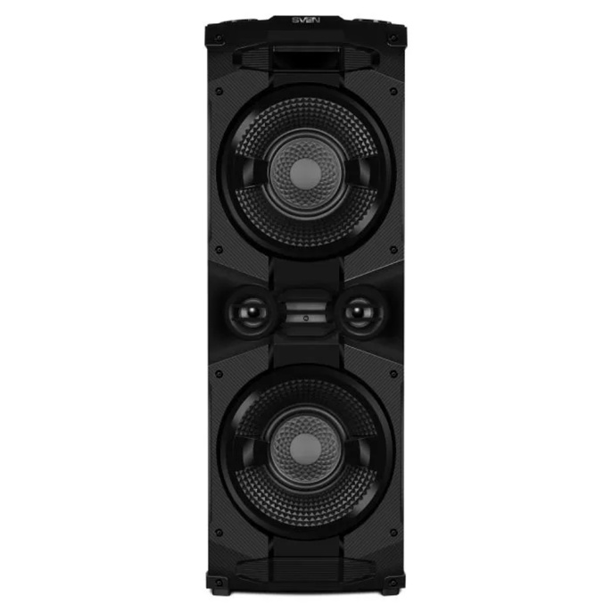Портативная колонка Sven PS-1500 SV-022020 выходная мощность: 500 Вт, частотный диапазон: 40-20000 Гц, Bluetooth, динамическая отключаемая RGB подсветка, функция караоке, размер: 345х953х330мм
