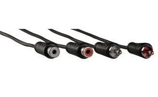 Кабель-удлинитель аудио HAMA 2хRCA (m) -  2хRCA (f),  10м, черный [00122279]