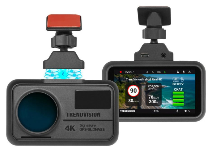 Видеорегистратор с радар-детектором TrendVision Hybrid Signature Real 4K, GPS, ГЛОНАСС