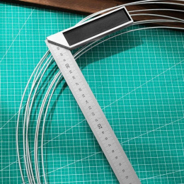 Угловая линейка стальная Deli DL302350 350мм, нержавеющая сталь + алюминиевое основание