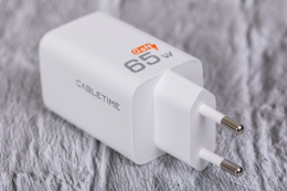 Зарядное устройство CABLETIME GA65W CT-GAN65A-PW GaN PD3.0 2C1A 65 Вт, белый