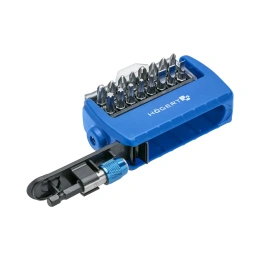 Набор бит с битодержателем 1/4, SL, PH, PZ, Torx, 17 шт. HOEGERT TECHNIK HT1S401