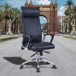 Кресло руководителя Cactus CS-LBK-BARSELONA, кожа, до 120кг, черный