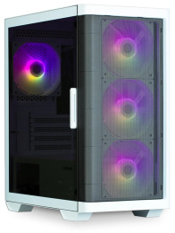 Корпус Zalman M4 Белый (материал: сталь, пластик, окно: закаленное стекло, Power, LED Button, Power/HDD LED, MIC, Audio, 2xUSB 3.0, 1xUSB2.0, без БП, 1х3.5''/2.5'', 1x3.5'', 2x2.5", 4 слота расширения, максимальный размер МП: mATX, максимальная длина виде