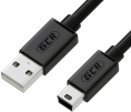 Greenconnect Кабель 1.5m USB 2.0, AM/mini 5P, черный, 28/28 AWG, экран, армированный, морозостойкий, GCR-UM2M5P-BB2S-1.5m