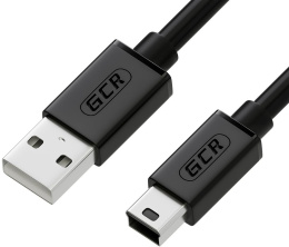 Greenconnect Кабель 1.5m USB 2.0, AM/mini 5P, черный, 28/28 AWG, экран, армированный, морозостойкий, GCR-UM2M5P-BB2S-1.5m