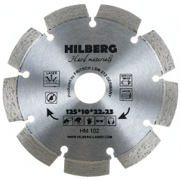 Диск алмазный отрезной Hilberg 125x22.23 Hard Materials Laser HM102