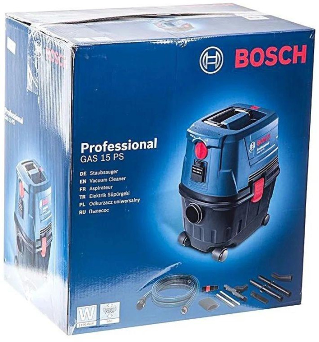 Строительный пылесос Bosch GAS 15 PS 1100Вт уборка: сухая/влажная синий
