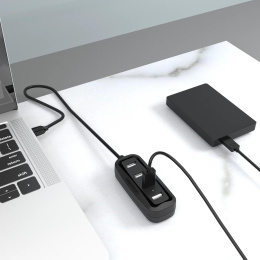 Концентратор Vention USB 2.0 на 4 порта Черный (VAS-J43-B015)