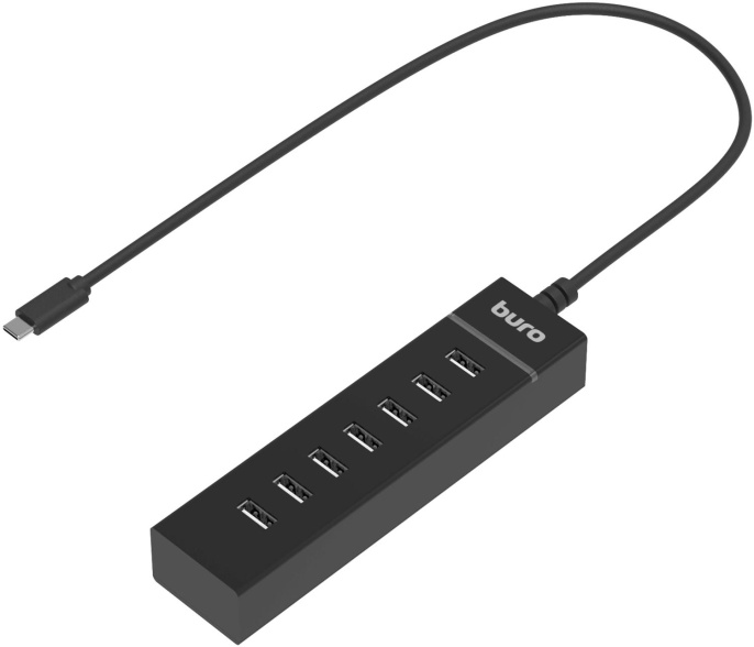 Хаб (разветвитель) Buro BPH-C-P107, черный [bu-usbc-hub-7u2]