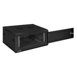 Шкаф телекоммуникационный 19" настенный 4U ExeGate EC-WM-4U.600.M.BLACK 19”, 4U, 600x600x280mm ШхГхВ , передняя дверь металл, съемные боковые панели, пыле- и влагозащита IP23, черный RAL 9004 EX300264RUS