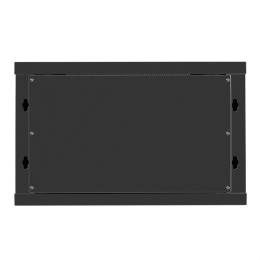 Шкаф телекоммуникационный 19" настенный 6U ExeGate EC-WM-6U.450.M.BLACK (19”, 6U, 600x450x370mm (ШхГхВ), передняя дверь металл, съемные боковые панели, пыле- и влагозащита IP23, черный RAL 9004) EX298617RUS