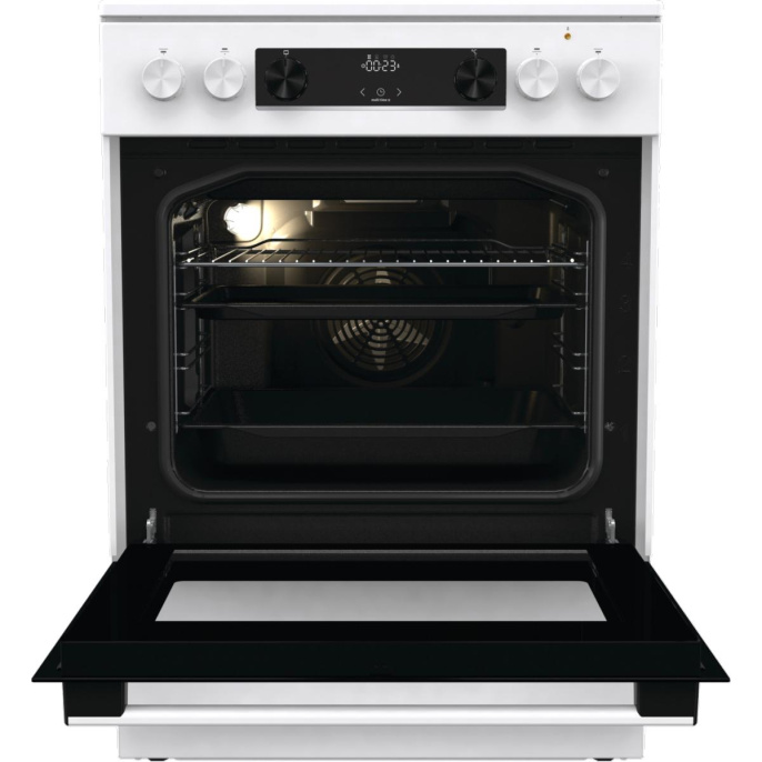 Электрическая плита Gorenje GEC6C40WD, стеклокерамика, без крышки, белый