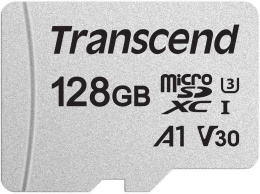 Карта памяти microSDXC UHS-I U3 Transcend 128 ГБ, 100 МБ/с, TS128GUSD300S, 1 шт., без адаптера