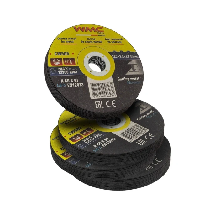 Круг отрезной абразивный 125x1.2x22.2 мм, 40 шт WMC TOOLS WMC-CW505/40шт к-т/(59867)