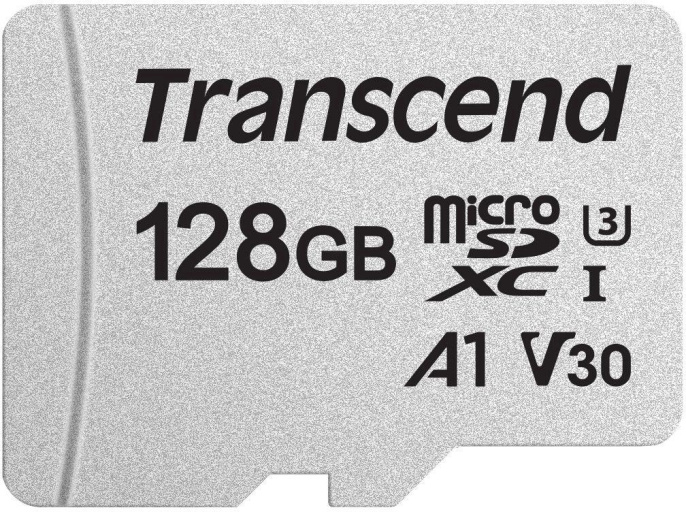 Карта памяти microSDXC UHS-I U3 Transcend 128 ГБ, 100 МБ/с, TS128GUSD300S, 1 шт., без адаптера