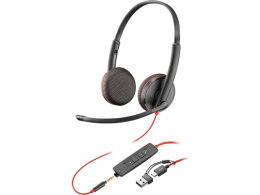 Гарнитура проводная Poly Blackwire 3225 Stereo USB-C Headset +3.5mm Plug +USB-C/A Adapter Bulk 8X229A6