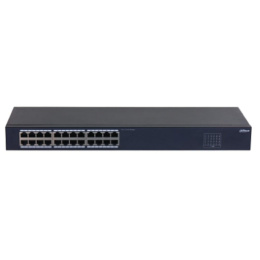 DAHUA DH-SF1024 24-портовый неуправляемый коммутатор, 24xRJ45 100Mb, коммутация 4.8 Гбит/с, MAC-таблица 8К, металл, установка настольная/в стойку