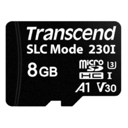 Промышленная карта памяти Micro SecureDigital 8GB Transcend 230I,3D NAND TLC, темп. режим от -40? до +85?, без адаптера TS8GUSD230I