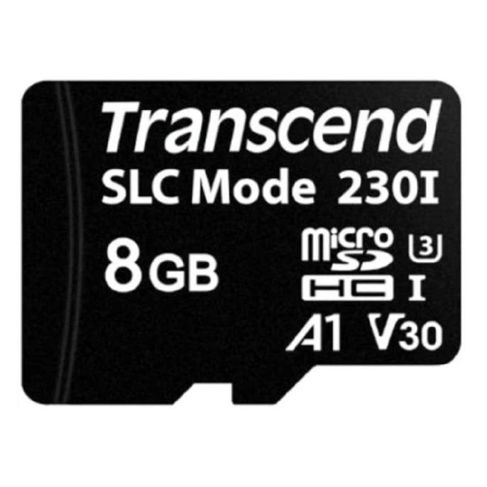 Промышленная карта памяти Micro SecureDigital 8GB Transcend 230I,3D NAND TLC, темп. режим от -40? до +85?, без адаптера TS8GUSD230I