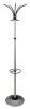 Вешалка напольная Бюрократ Класс Ц ТМЗ 606/ALUMINIUM серебристый основание круг наконечники черный крючки двойные для верхней одежды метал. упак.:1шт