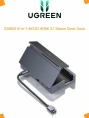 Док-станция UGREEN CM800 75126 6-in-1 1×USB-C&1×HDMI&1×USB-C&2×USB-A&1×RJ45 Docking Station. Цвет: черный
