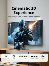 Адаптер CABLETIME CP45G (CT-CHF8K-AG) 8K Mini HDMI/HDMI «папа-мама» - алюминий + корпус из ПВХ