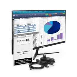 Монитор с аудио 21.5" 100 Гц ExeGate ProSmart ER2207A (VA LED Grade A+, FHD, 1920x1080@100Гц, 16:9, 250cd/m2, 3000:1, 178°/178°, 5ms, Speakers, D-Sub, HDMI, audio-in, FreeSync, Flicker-free, Low Blue Light, кабель HDMI 1.5м, VESA, EX300340RUS