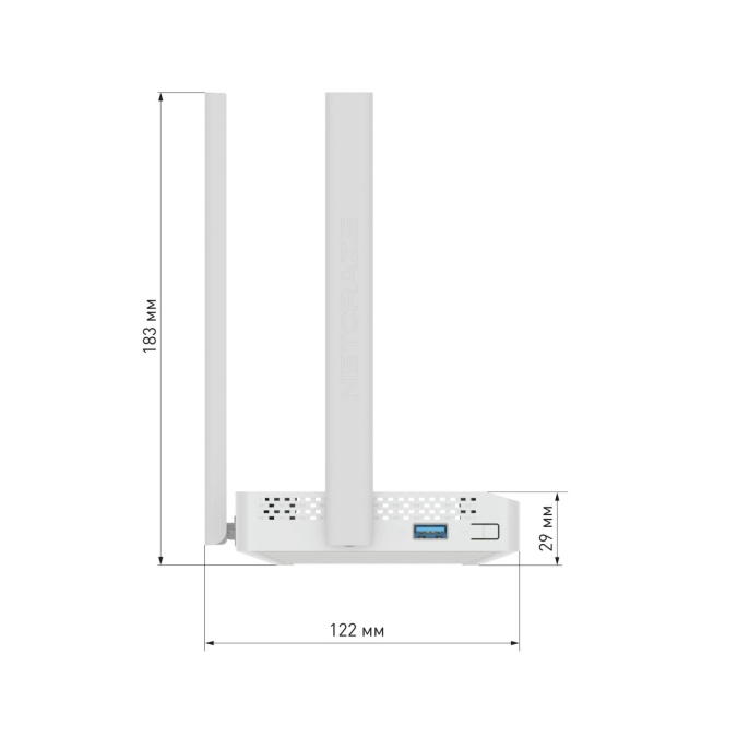 Маршрутизатор/ Netcraze Viva Гигабитный интернет-центр с Mesh Wi-Fi 5 AC1200, 4-портовым Smart-коммутатором и многофункциональным портом USB Netcraze Viva NC-1913