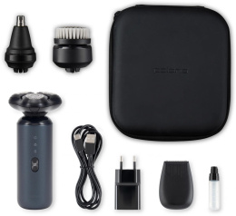 Бритва роторная Polaris PMR 0712RC Ultimate shave 5D PRO реж.эл.:3 питан.:элек.сеть/аккум. темно-синий