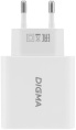 Сетевое зарядное устройство Digma DGW3D, USB-A, USB-C, 30Вт, 3A, белый [dgw3d0f110wh]