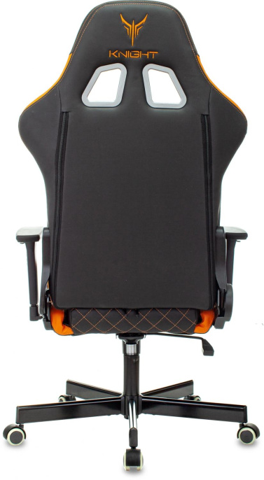 Кресло игровое Knight Armor черный/оранжевый ромбик экокожа с подголов. крестов. металл